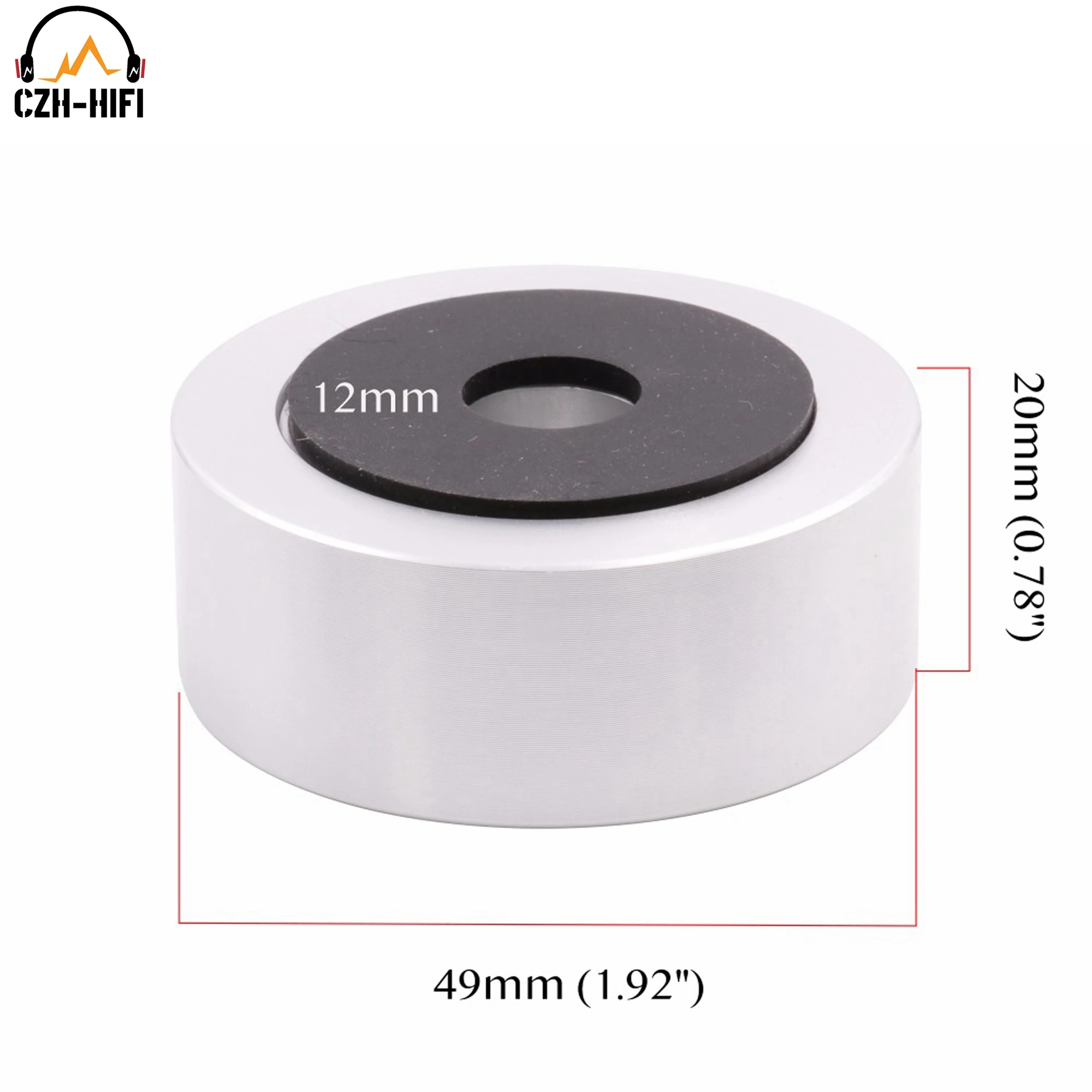 Audio Isolation Stand Base 49x20mm CNC Machined Solid Aluminum Shockproof Feet Pad Mat for Surwoofer Speaker Amplifier DAC CD