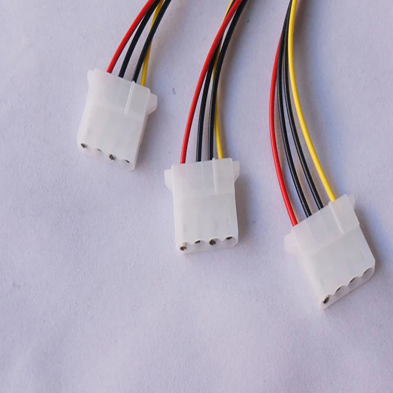 5pcs cavi di alimentazione IDE a 4 Pin di alta qualità HY1578 cavo adattatore Splitter per alimentazione Molex maschio a 3 porte Molex IDE femmina a 4 Pin