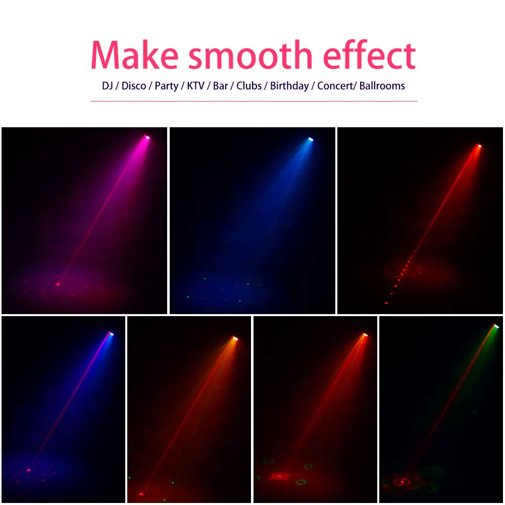 Mini RG Laser + RGB LED Party Light Remote Control Stage Effect Lighting with Suction Cup for DJ Concert Party Club KTV Disco