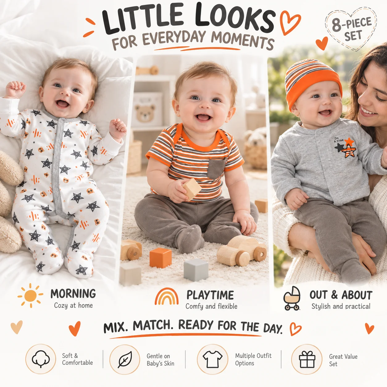 8-teiliges Babykleidungsset 0- – Baby Clothing Essentials Newborn Bewertung und Preis