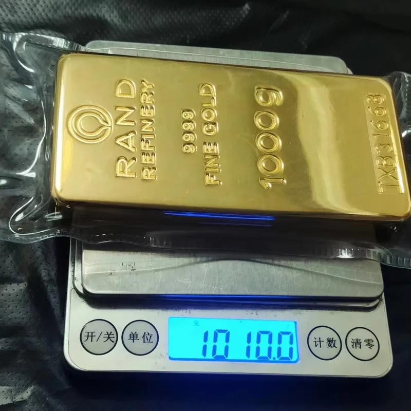 1:1 Copy RAND REFINERY 1000g Gold Bar 1kg Gold Bullion Replica Rand Bullion Jewelry Store Bank Display Anti-theft Sample