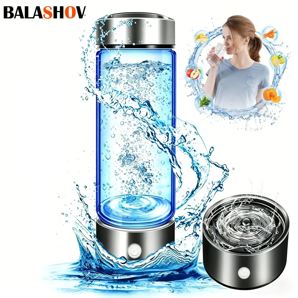 420ml Tragbarer Leistungsstarker Wasserstoff-Wassergenerator Flasche, Alkalischer Wasserionisierer, Super Antioxidans Wasserstoffreiches Gesundheitswasserbecher, Wiederaufladbare Ionisiermaschine,