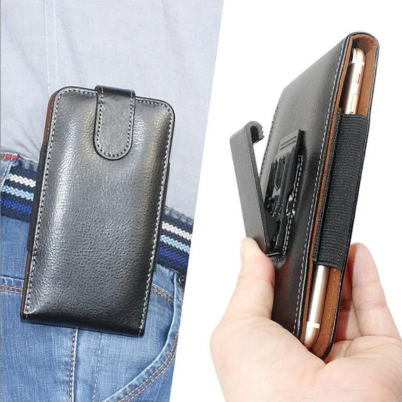 Saszetka biodrowa z klipsem do paska dla Samsunga S26 S25 S24 S23 S22, skórzana etui męskie z magnetycznym zamknięciem, kabura na iPhone'a 17 16 15 14 13 — zdjęcie produktu 7