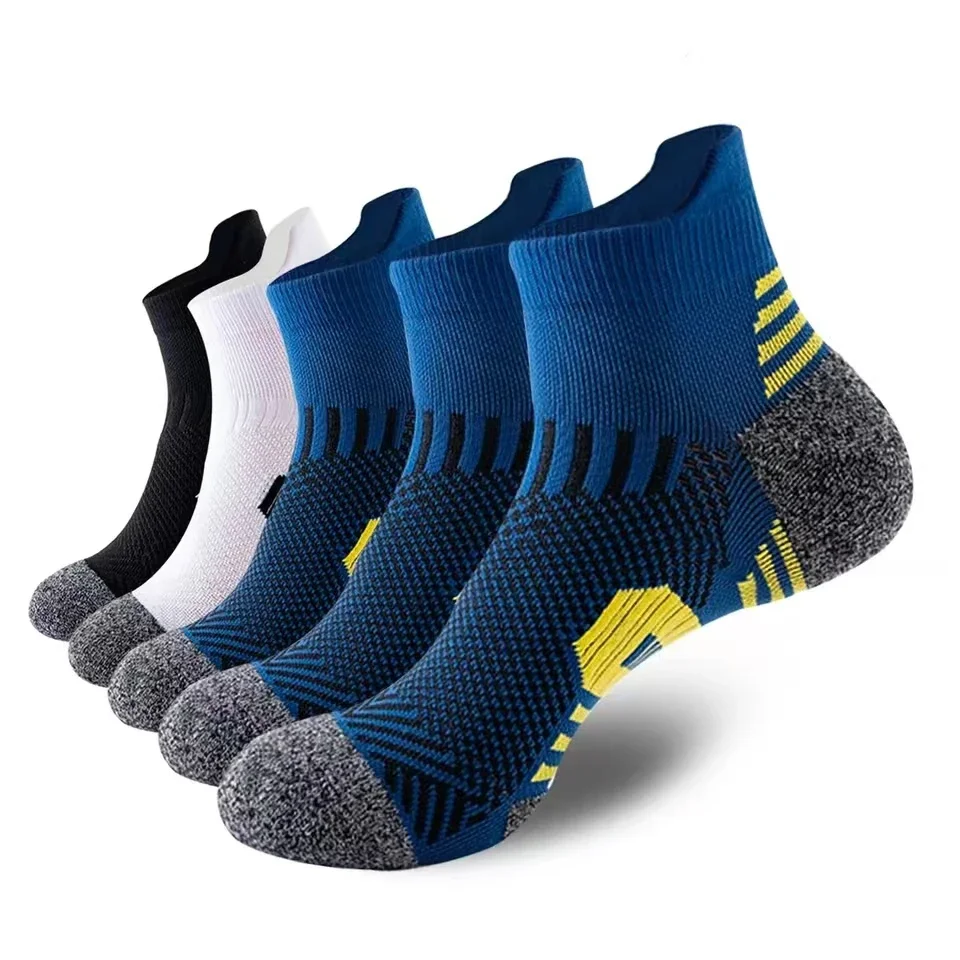 3/5 pares meias esportivas masculinas respirável ao ar livre correndo meias de basquete meias de