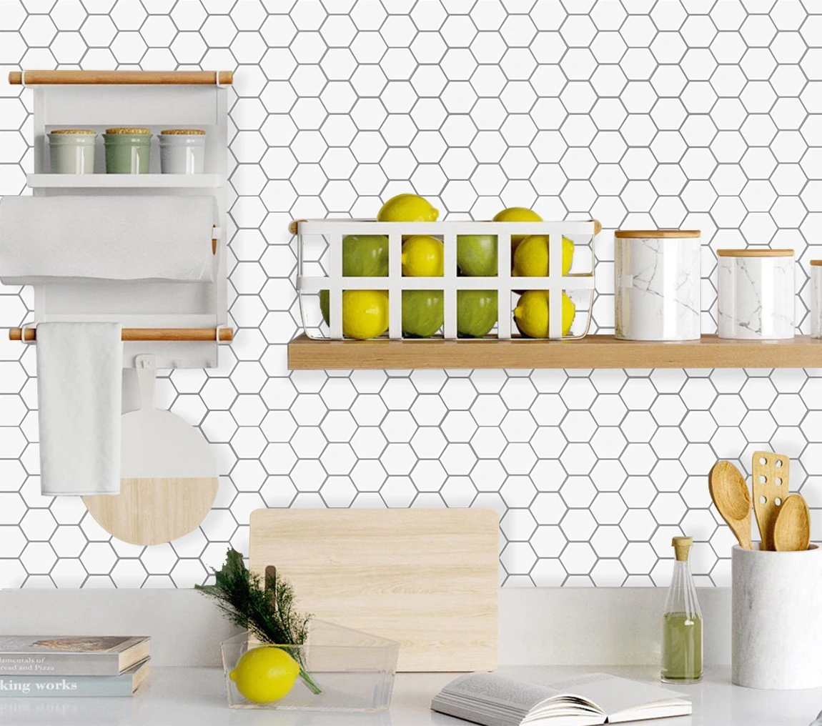 

EasyTiles Hexagonal Wall Tiles Stickers , Christ Wall Decoration, Strong Adhesive 3D Wallpaper, Waterproof Home Decor 5 Sheets