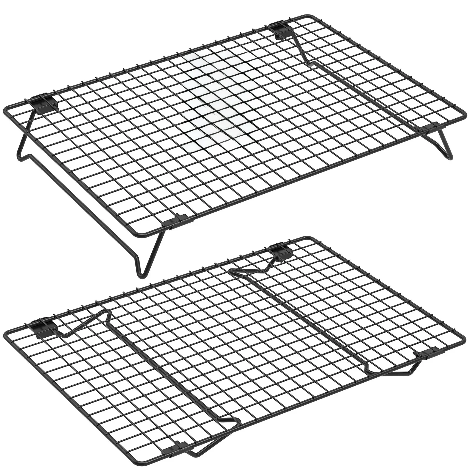 Support de refroidissement avec pieds pliables, 2 pièces, pour barbecue, pain, gâteau, goutte à goutte, grille sèche, poêle de cuisson, outils de cuisine ménagers