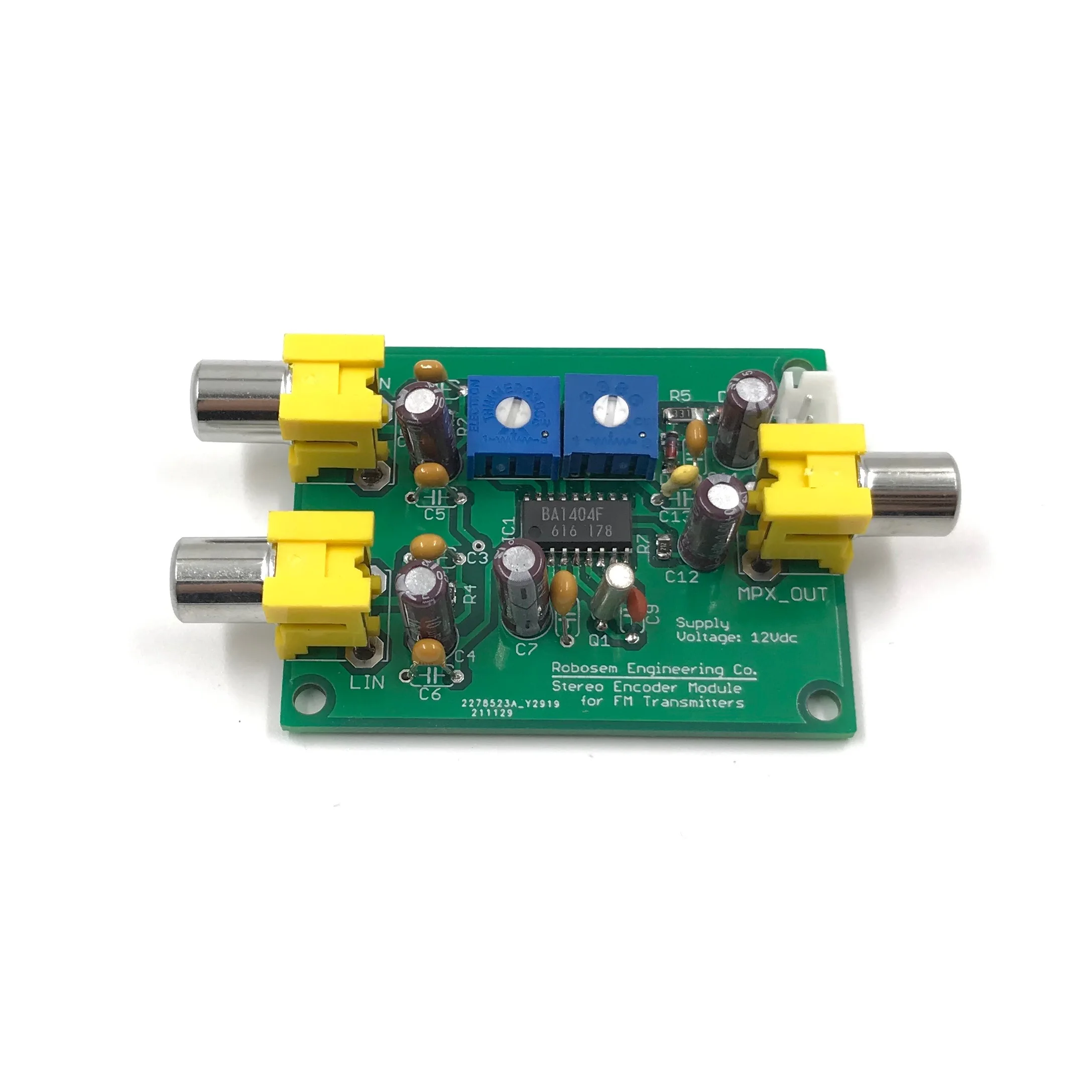 Stereo Encoder Circuit Board for Mono FM Transmitter Radio BA1404 RF Module PLL Amplifier VHF UHF Band Mono to Stereo Broadcast