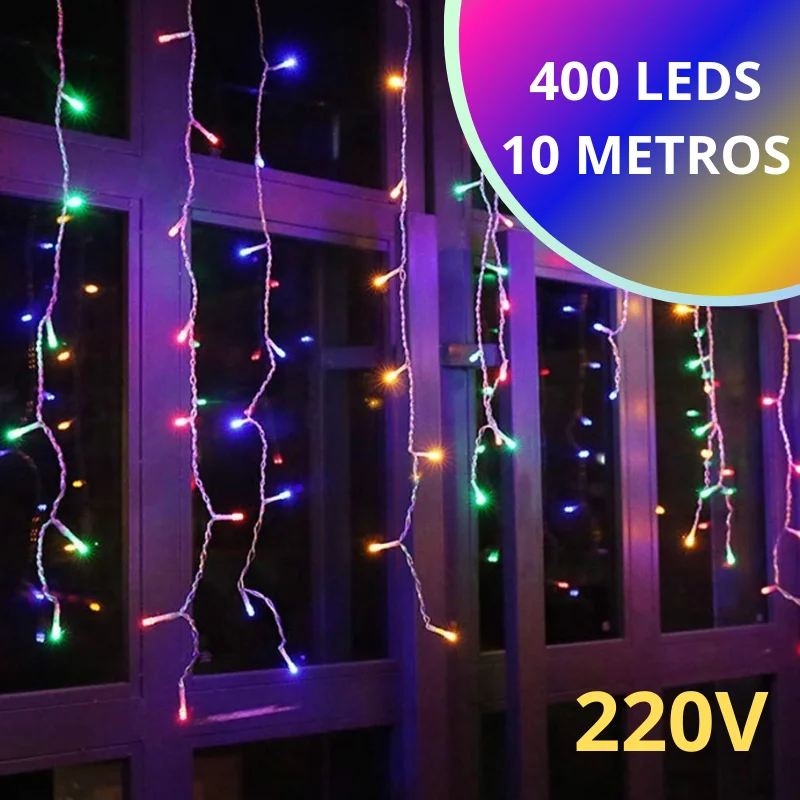 Blink Blink Cascade Christmas Lighting 400 LEDs 10 Meters 8 Functions Colorful 220V Christmas Decoration