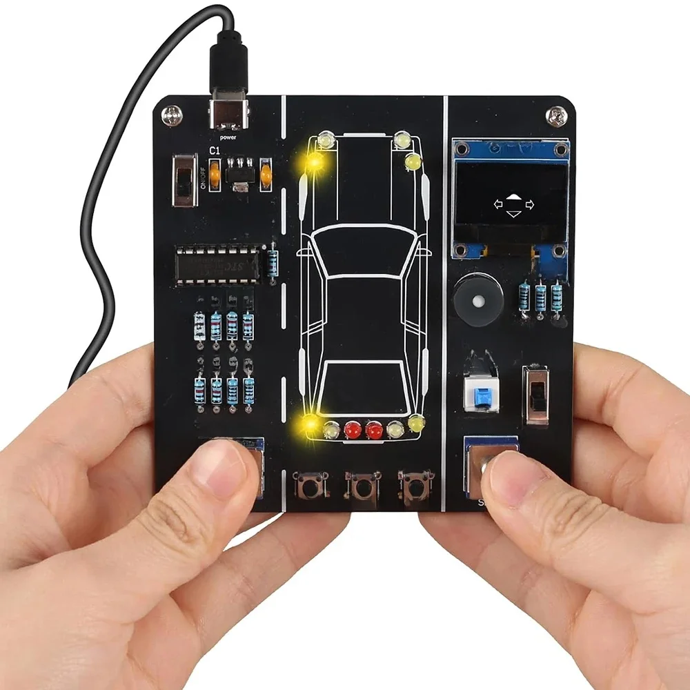 DIY Symulacja jazdy samochodem Zestaw do ćwiczeń lutowania STEM Projekt elektroniczny Symulator kierowcy samochodu Projekt lutowniczy dla studentów Nauka — zdjęcie produktu 7
