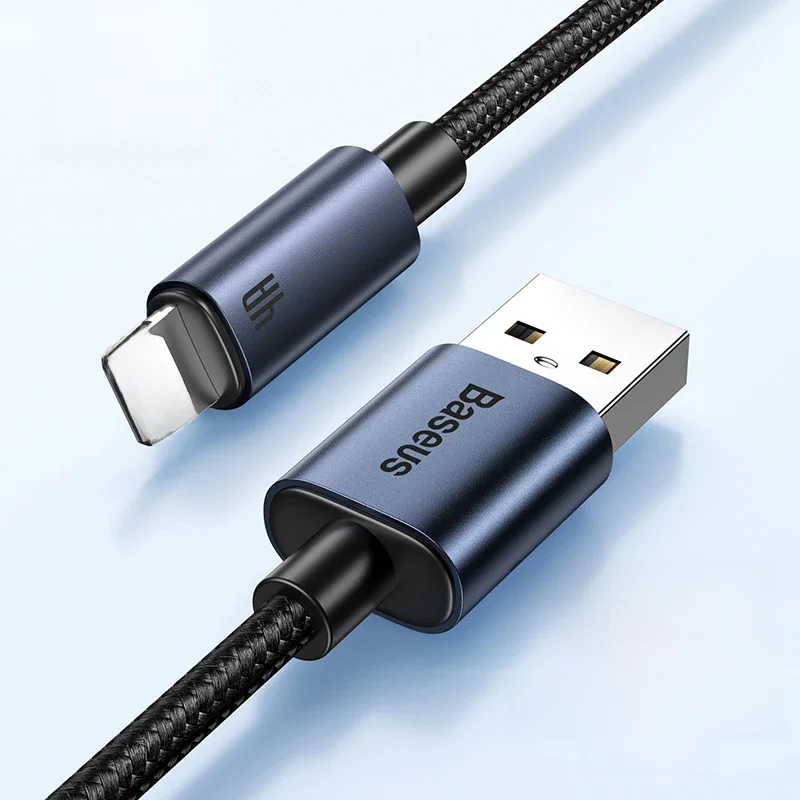 Câble USB Baseus 2,4 a pour iPhone 13 12 11 Pro Max 8 X Charge rapide pour câble iPhone câble de synchronisation de données USB cordon de chargeur de téléphone