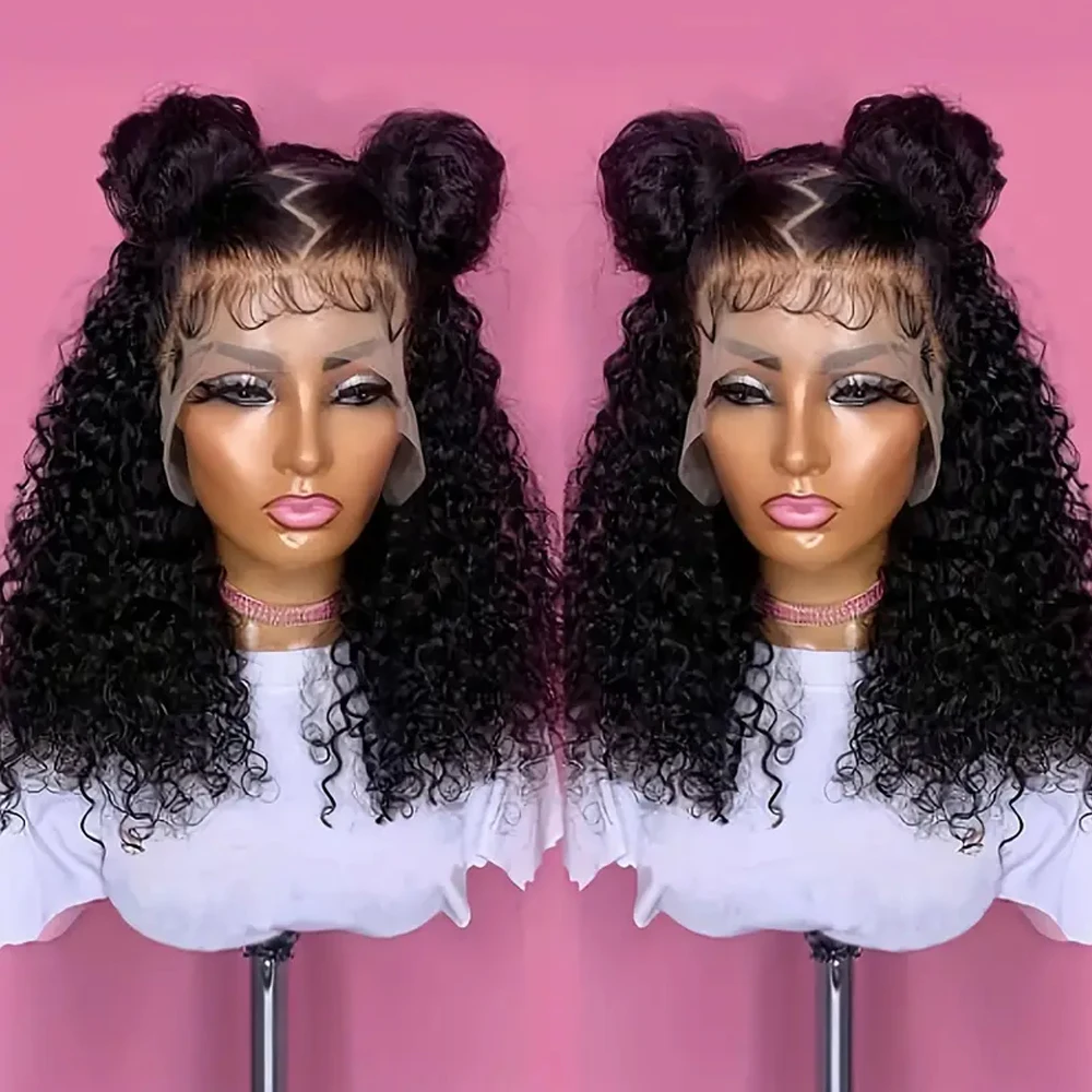 12A مجعد موجة الدانتيل شعر مستعار أمامي 100% غريب مجعد البرازيلي الشعر البشري HD شفافة 13x4 13x6 الدانتيل 250% الكثافة شعر مستعار أسود طبيعي #4