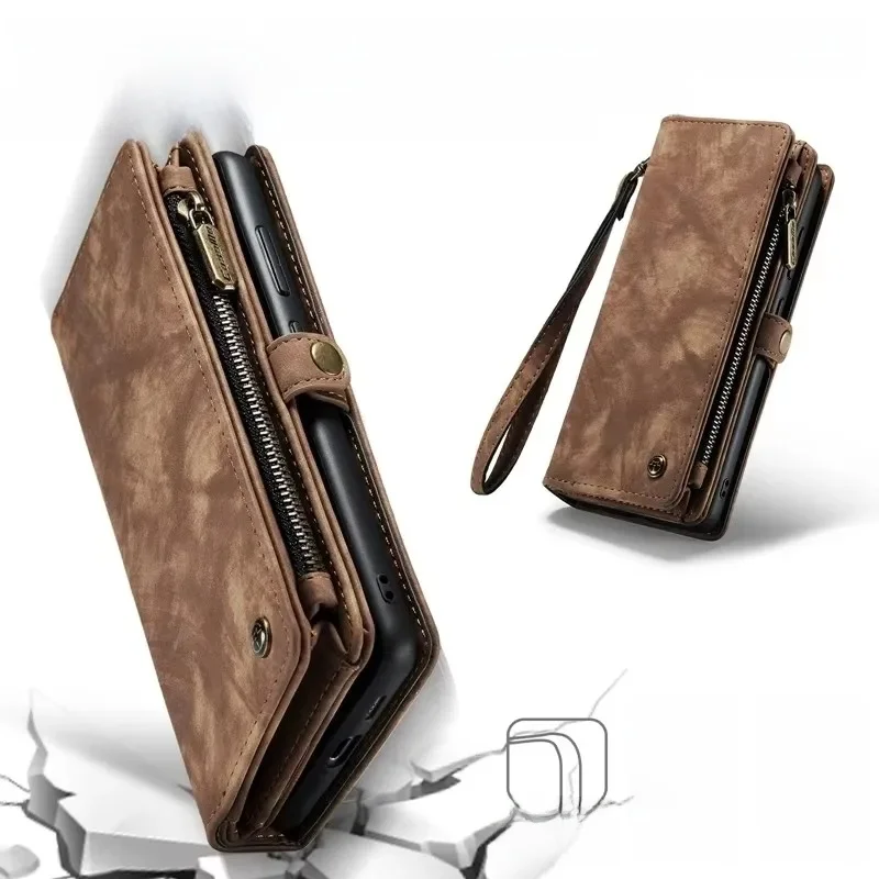 Magnetyczne etui 2 w 1 do Samsung Galaxy S25 S24 S23 S22 S21 S20 FE S10 Plus Ultra Wireless Charging Zipper Flip Cover — zdjęcie produktu 7