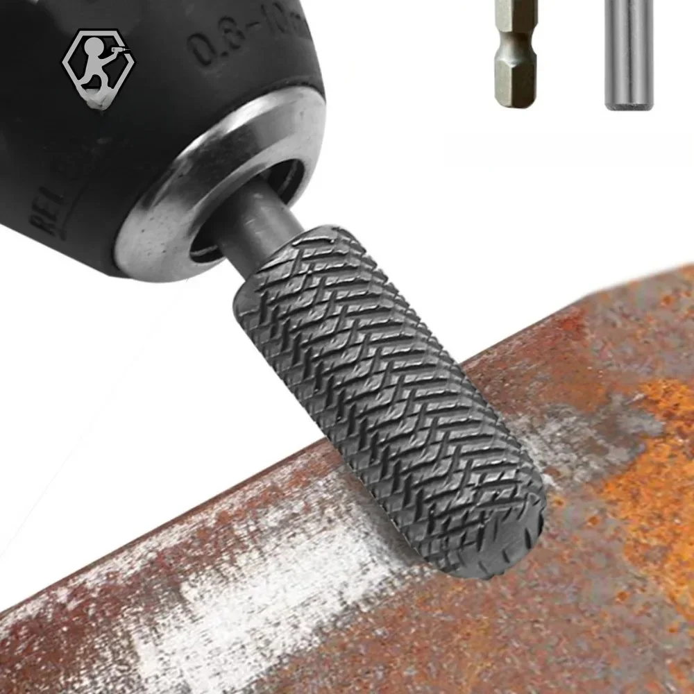 Lime en acier gaufré, lime de forme spéciale, tête de meulage électrique, métal souple, alésage de bavure, lime rotative, tige hexagonale/ronde, 5 pièces