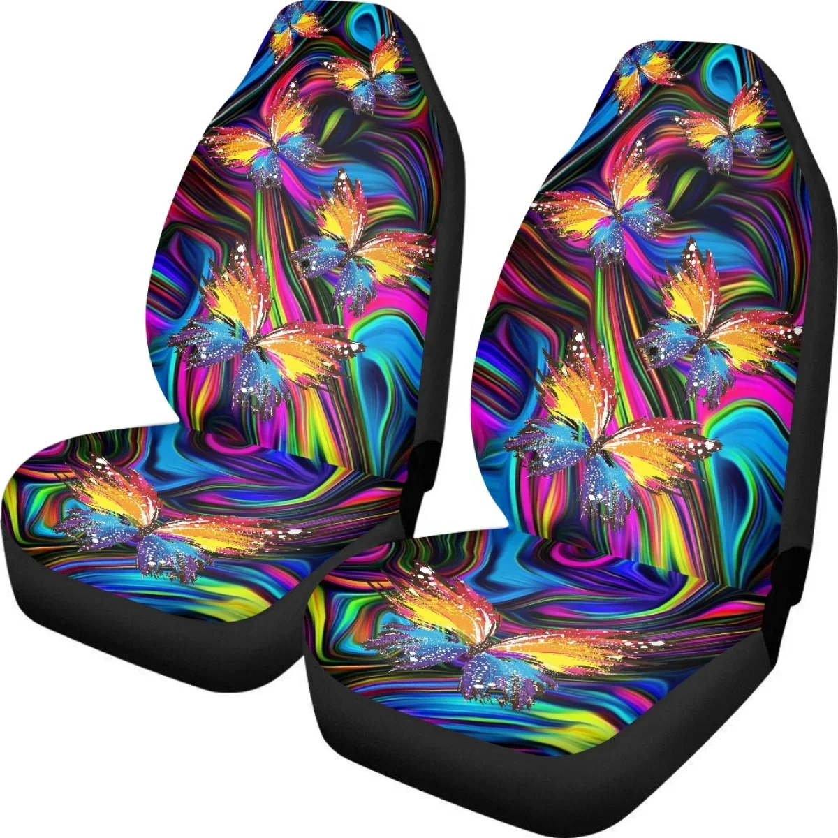 Gradient Color Dreamy Butterfly Pattern Car Seat Covers Brand Design Anti-dirt Car Accessories Universal Fit Auto Truck Van 2023