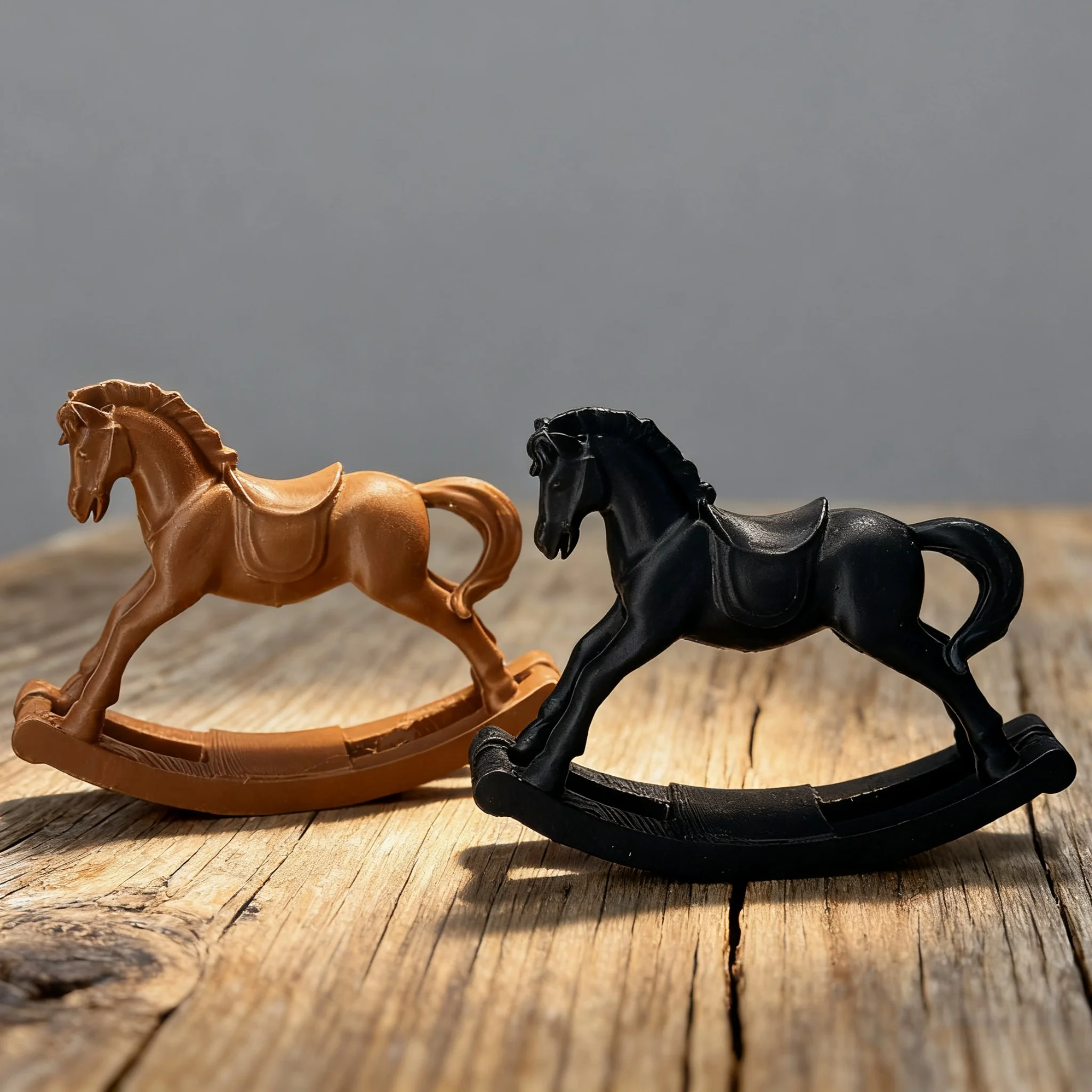 Vintage Rocking Horse Figurine, Mini Retro Rocking Horse Statue,Aesthetic Desk Decor for Office/Study, Cute Gift for Horse Lover