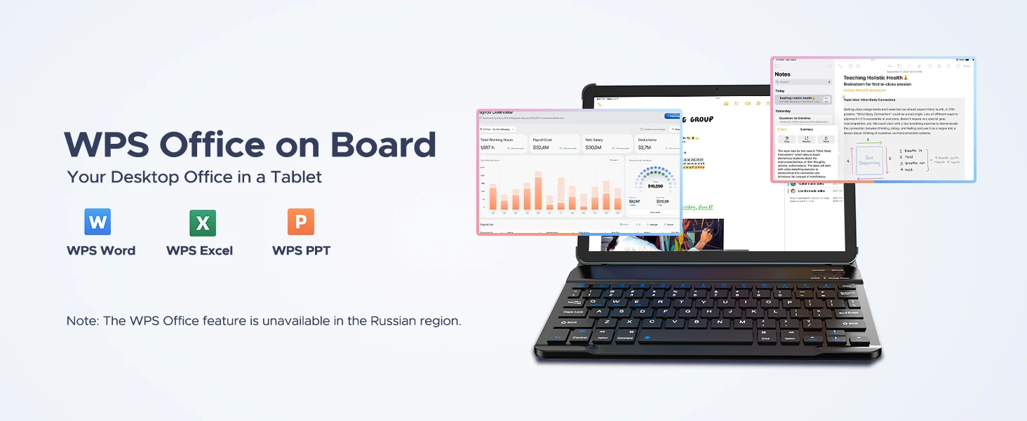 POCKAM P10 Pro Smart Tablet 10.1'' Tablet with 8800mAh Battery, 48GB RAM (8GB+40GB), 128GB ROM, Gemini AI, Android 16, and Widevine L1 support