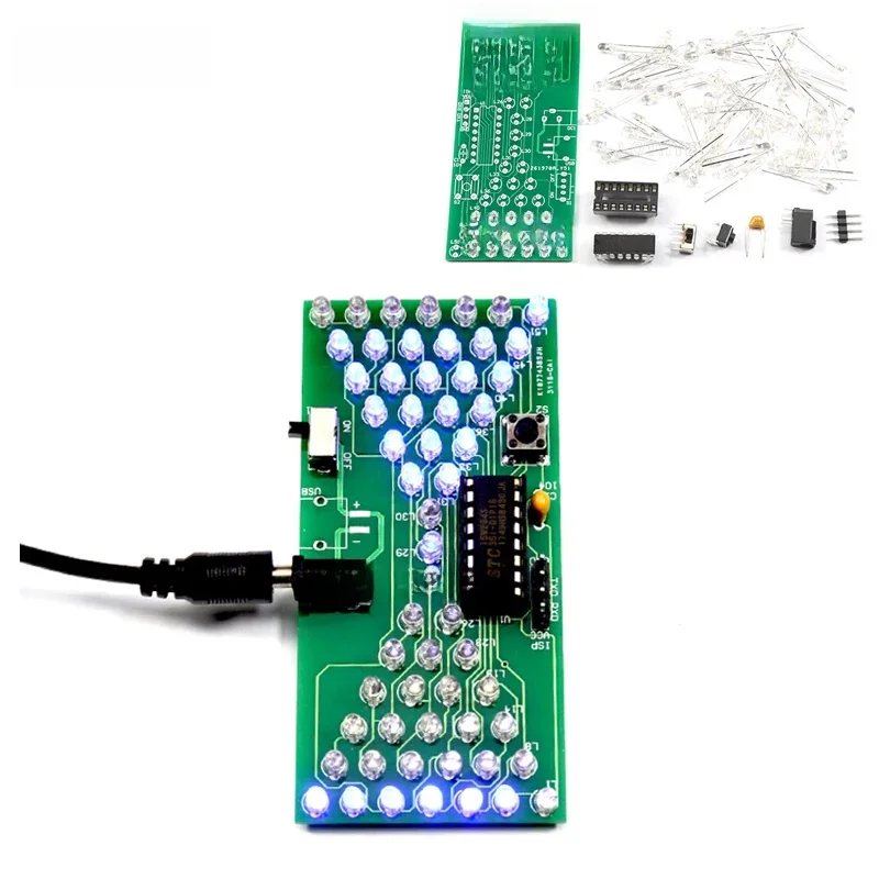 Elektroniczny elektroniczny klepsydra elektroniczny zestaw zrób to sam 5V dioda emitująca światło zabawa spawanie elektroniczne DIY umiejętności akcesoria treningowe — zdjęcie 2