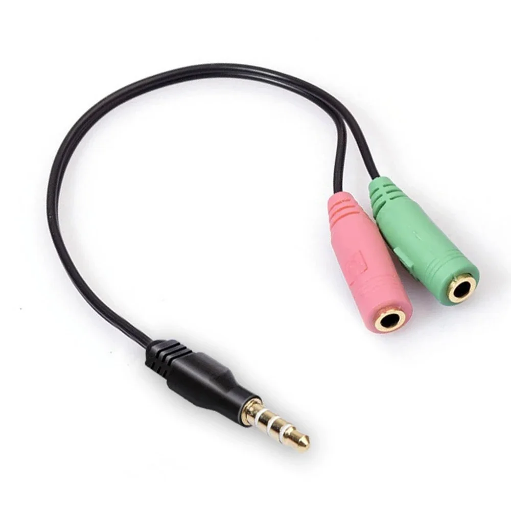 Cabo adaptador de 3 5 jack para microfone e conversor de conector de áudio para PS4 XBOX cabo de