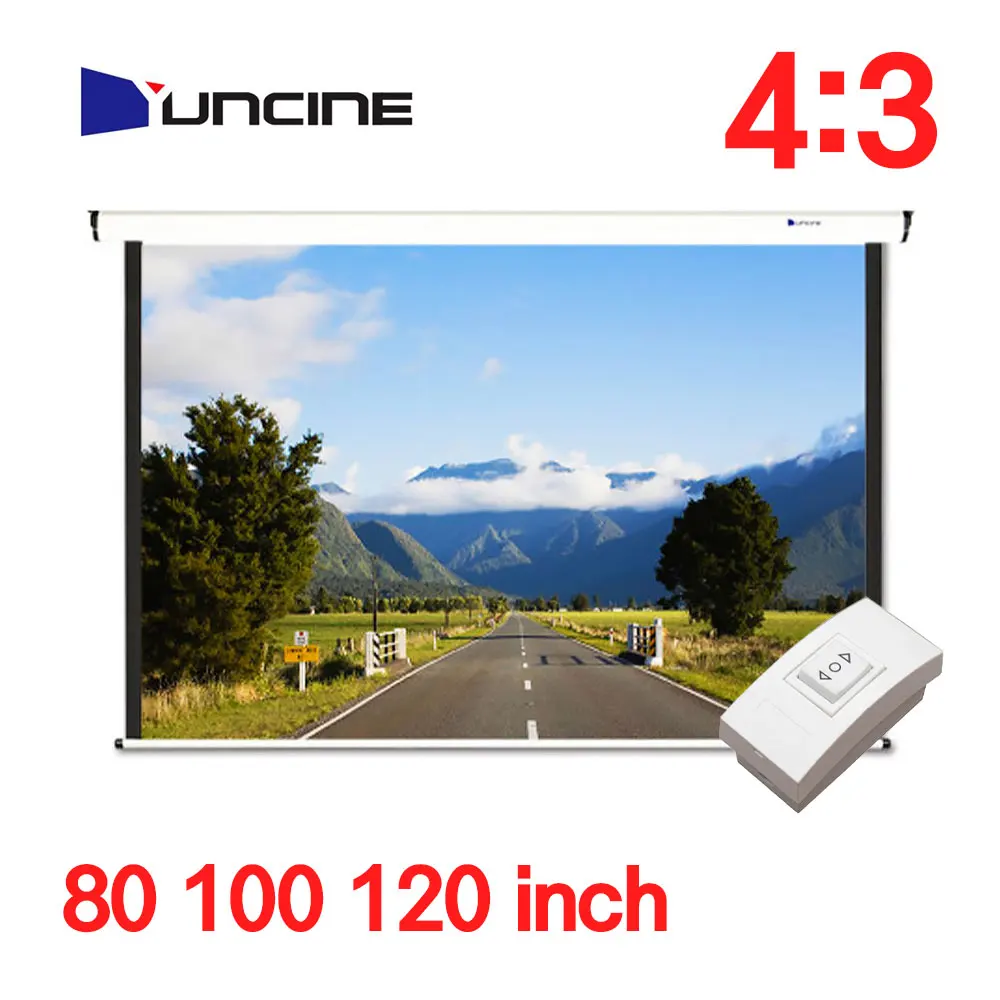 Yun four electric exposure screen V-EV ultra mat original 4:3 switch type 80 inch 100 inch 120 inch beam screen