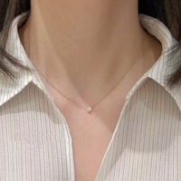 Hot Sale Stainless Steel Zircon Thin Clavicle Chain Necklace for Women Festive Party Jewelry Wholesale