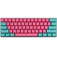 (Se venden solo teclas) Teclas RK 61/87/104 de color cian y rosa, material PBT, altura OEM, retroiluminación, teclas de teclado mecánico de dos colores