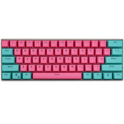 (Se venden solo teclas) Teclas RK 61/87/104 de color cian y rosa, material PBT, altura OEM, retroiluminación, teclas de teclado mecánico de dos colores
