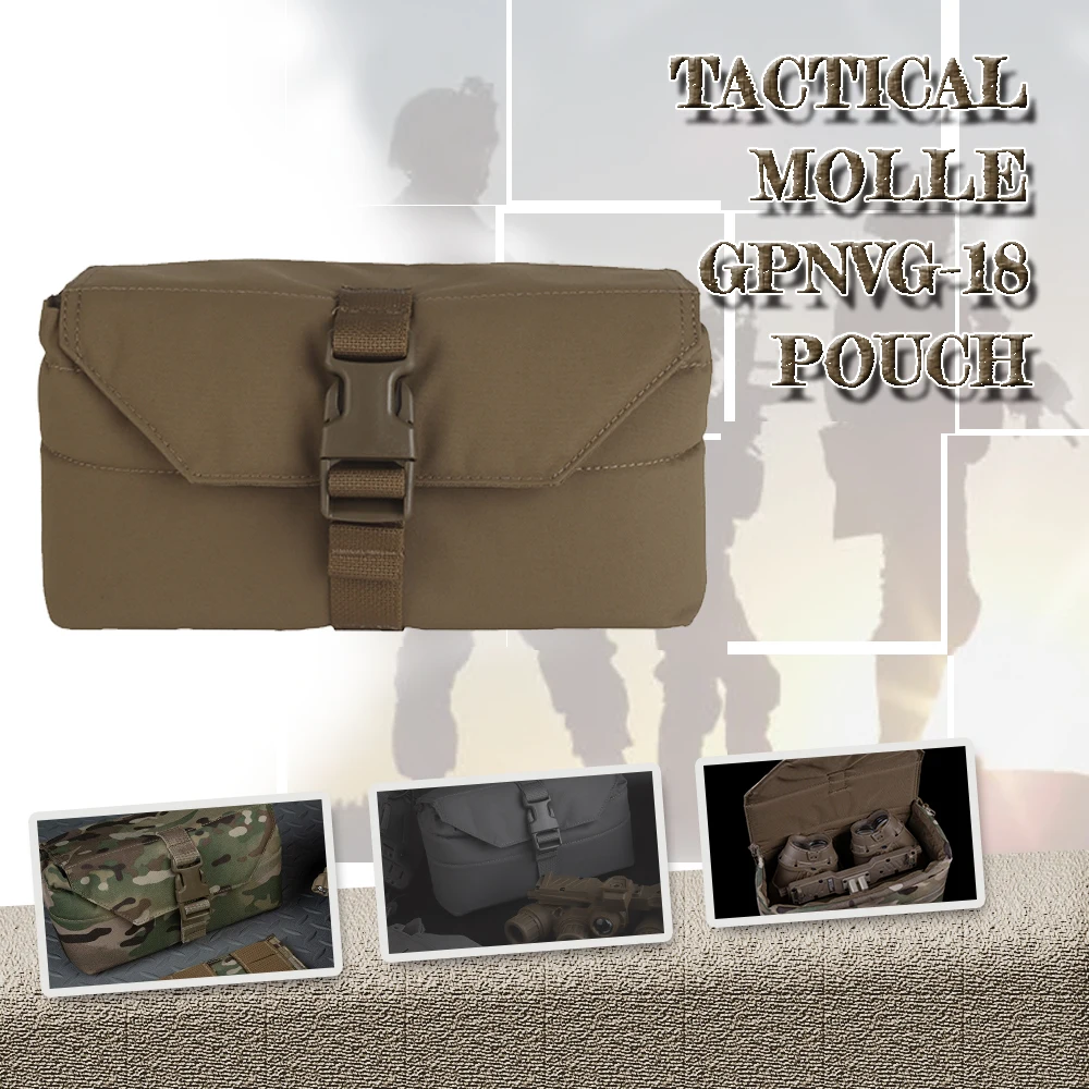 

﻿Tactical GPNVG-18 Night Vision Goggles Storage Pouch Shock Absorbed MOLLE Protective Bag for Outdoor Airsoft Hunting Equipment