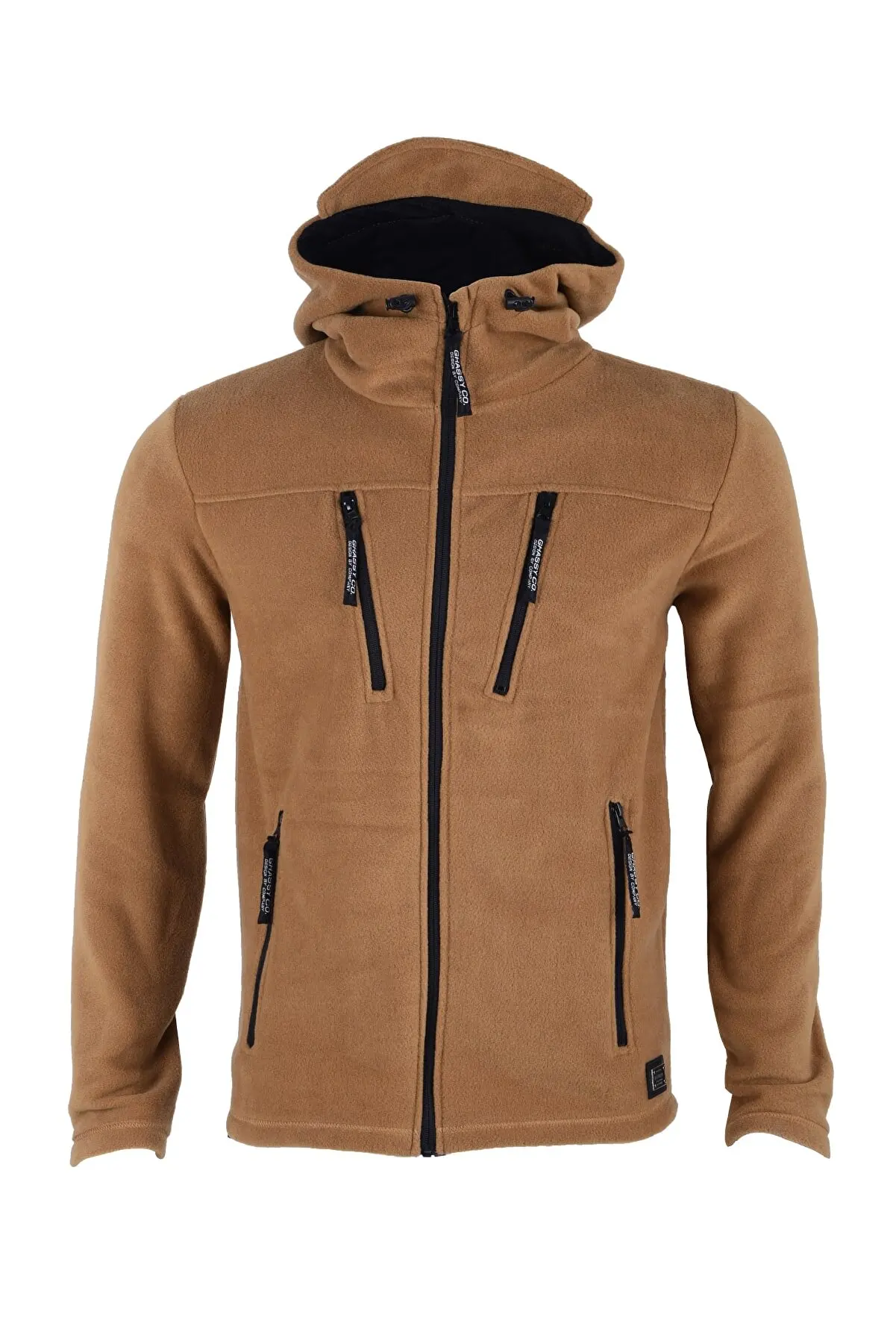 Male Maroon Army Tactical Fleece Hooded Jacket Thick And Soft Textured 2022 Winter New Season Sweatshirt