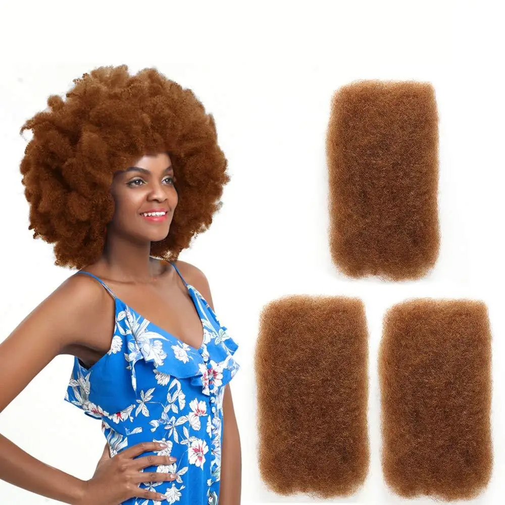 Extensiones de cabello humano Afro a granel, Color marrón, #30, 50g por pieza, trenzado, rastas, #2, #4, 99J