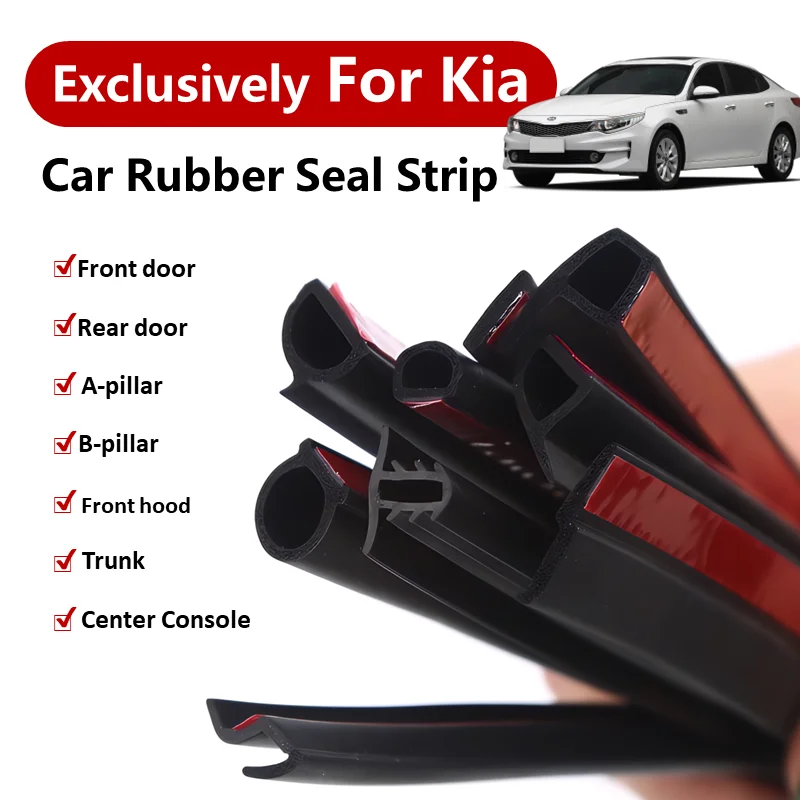 11/8 pcs Car Rubber Seal Strip Filler For kia Front Windshield Front Rear Door Tunk A B Pillar