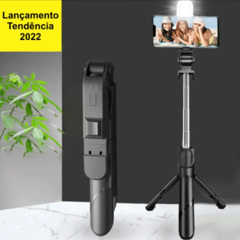 Bastão Pau De Selfie Monopé Retrátil บลูทูธ Suporte Tripé Para Celular