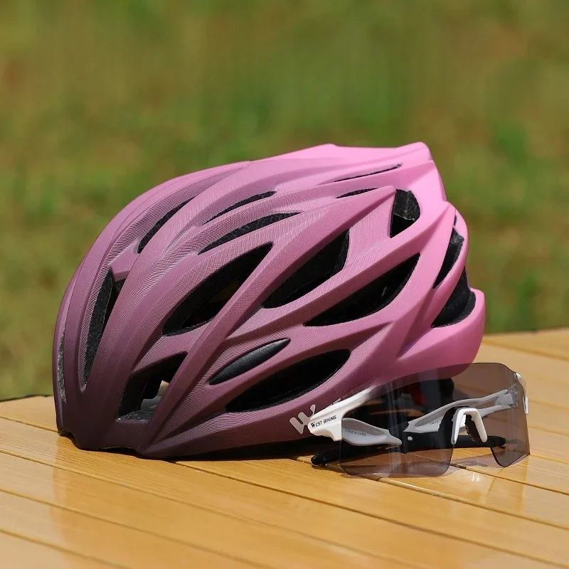 AliExpress West Biking WEST BIKING Bicycle Helmet Set Men Women Lightweight Integrally-molded Cycling Sport Cap With Glasses MTB Road Bike Accessories