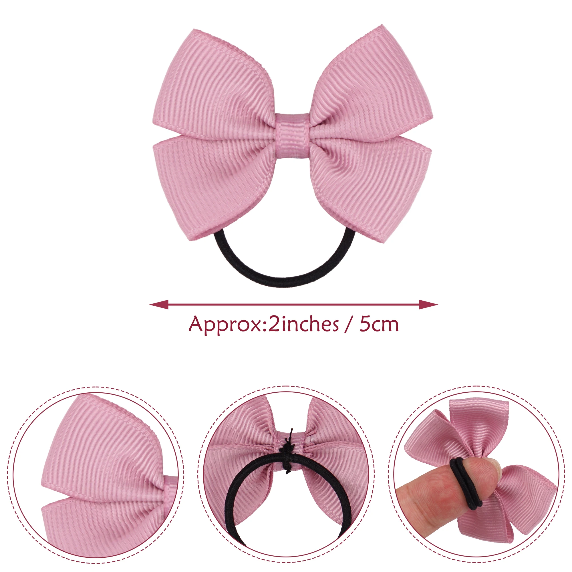 20/40/60PCS Baby Girls Hair Ties Bows Elastic Rubber Bands Ribbon Hair Accessories for Kids Toddlers Infant