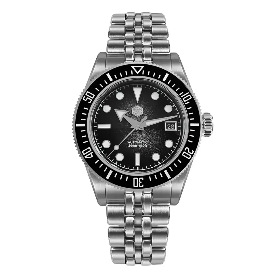 ساعة سان مارتن 40 ملم للرجال فاخرة غواص ميوتا 9015 مينا أمة الله مينا أوتوماتيكية ميكانيكية ساعة يد مقاومة للماء 200 متر SN0148 #4
