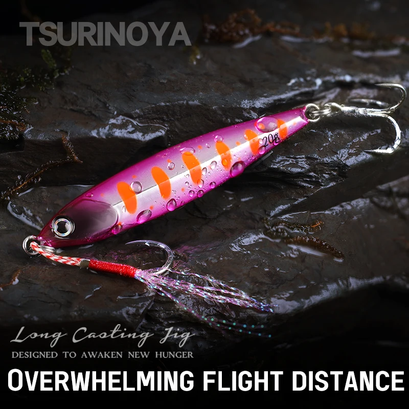 TSURINOYA 20g 30g 40g Shore Jigging Fishing Lure STINGER Metal Jig Drag Long Cast Seabass Lure Artificial Bait Fishing Tackle