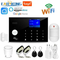 Tuya WiFi GSM Security Alarm System 433MHz Wireless Motion Sensor Door Open Detector Support Temperature Display