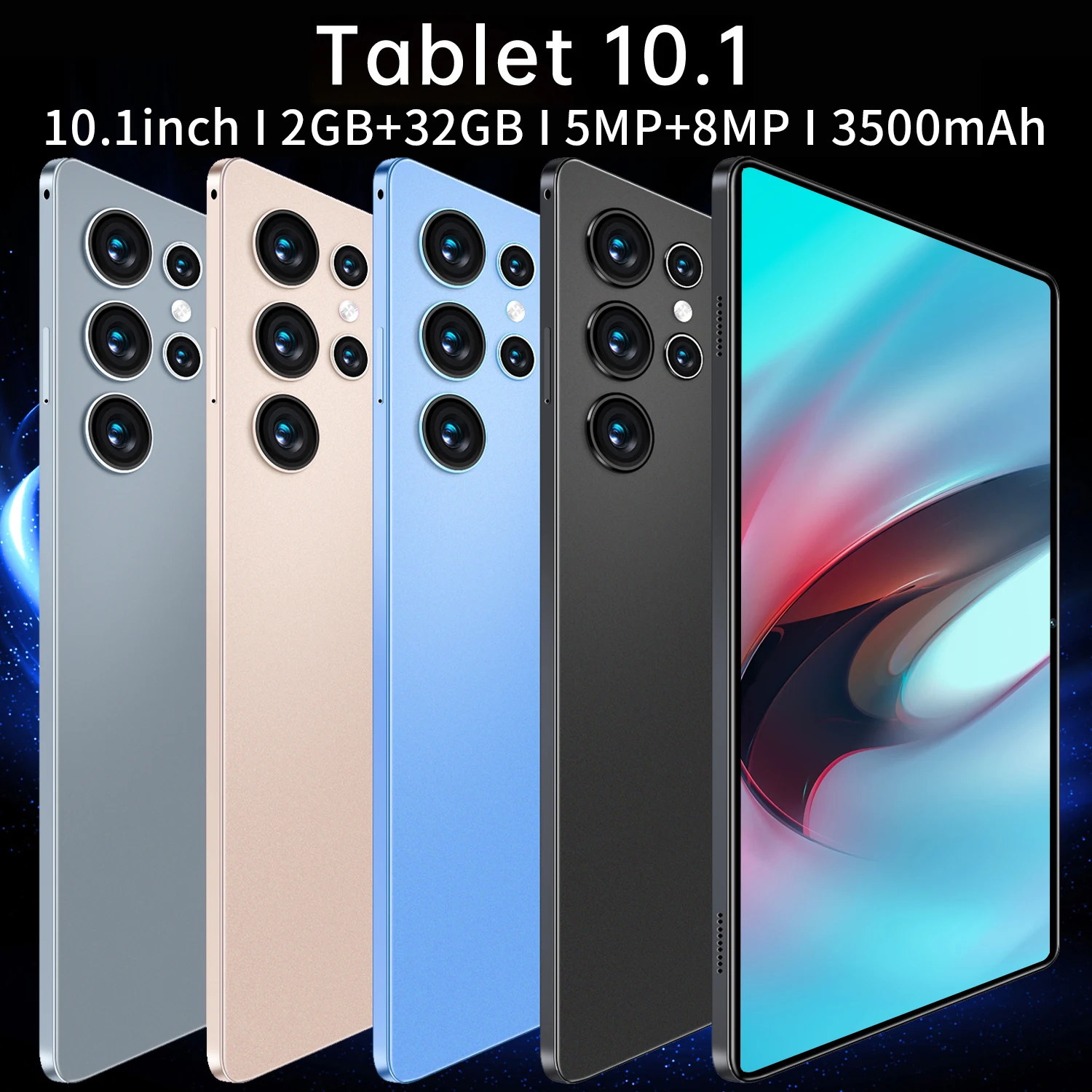 Tablette Android 2024, 2 Go, 32 Go, 6.0 ", Google Play, 8MP, WiFi, ordinateur portable, 10.1 mAh, offre spéciale, version globale, 3500