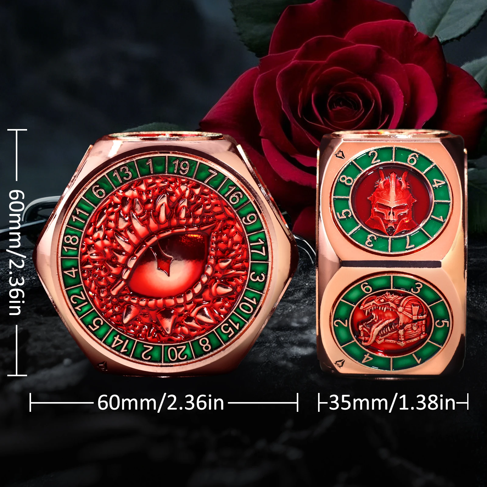 

Металлический набор кубиков для DND, 1 шт., 8-в-1 набор кубиков для TTRPG с двойным D20 и монстровыми тематическими кубиками