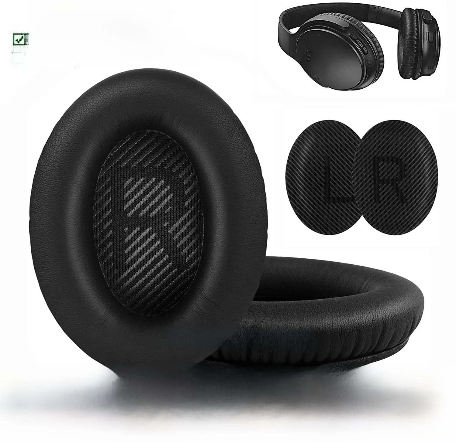 Wymienne nauszniki ze skóry proteinowej do słuchawek Bose QuietComfort QC15 QC25 QC35 QC35II QC45 AE2 wymienne nauszniki — zdjęcie produktu 7