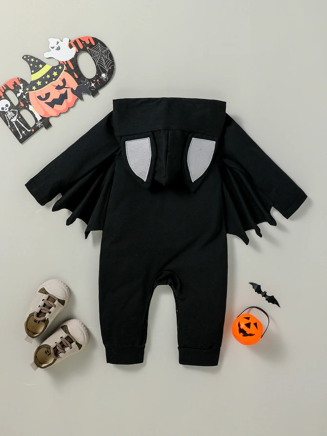 2024 New Style Cute Long Sleeve Baby boy autumn hallowmas skull print hooded  Fashion jumpsuits