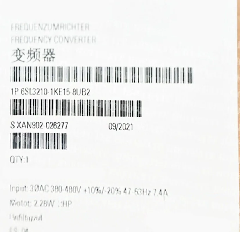 

New Original 6SL3210-1KE15-8UB1 6SL3040-0JA01-0AA0 inverter in Stock 1 Year Warranty 6SL3 210-1KE15-8UB1 6SL3 040-0JA01-0AA0