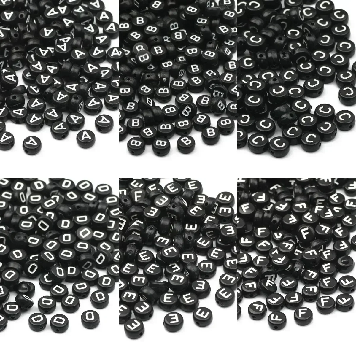 100-500 sztuk czarne akrylowe A-Z 26 literowe koraliki okrągły alfabet luźne koraliki do tworzenia biżuterii naszyjnik DIY bransoletka Handmade Craft — zdjęcie 2