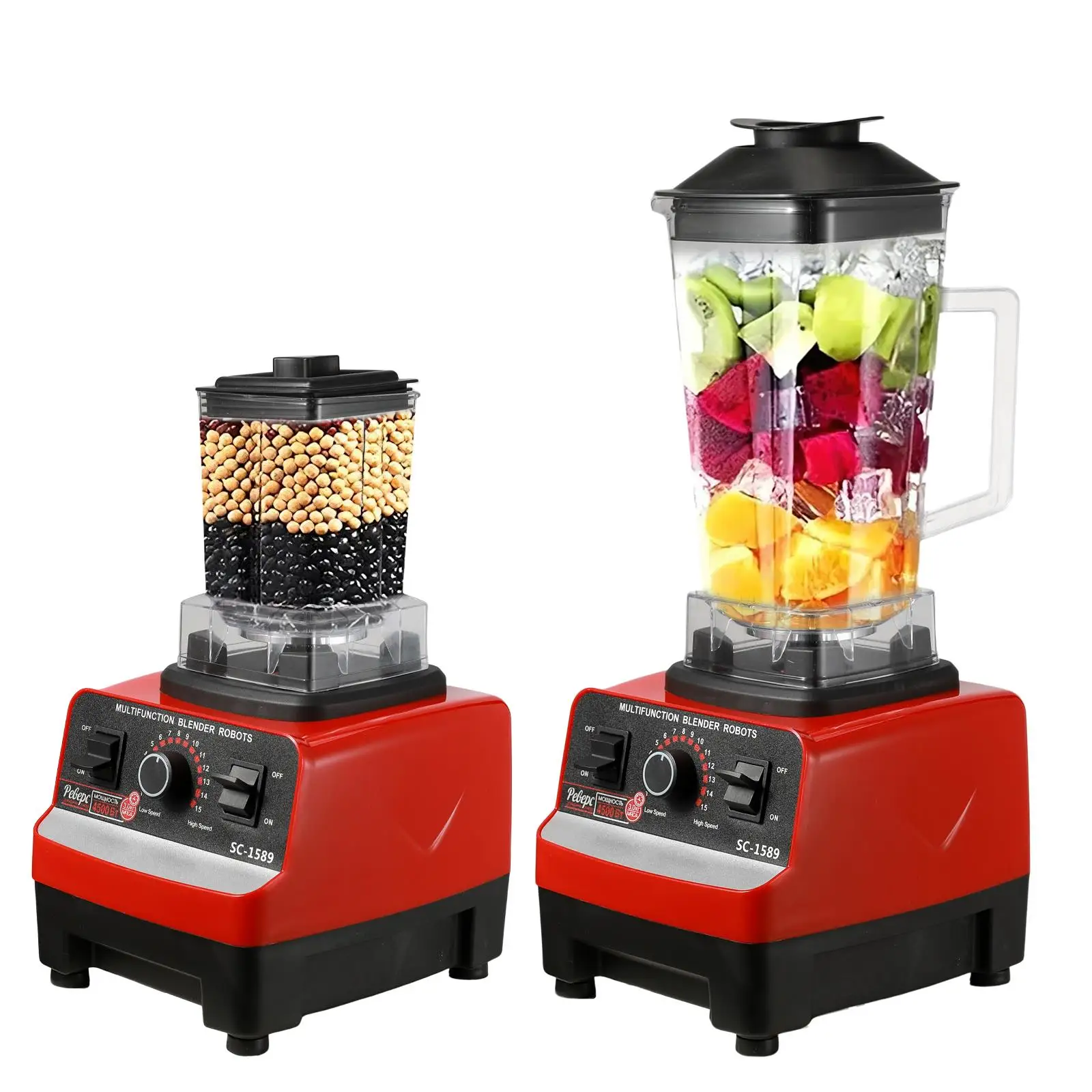 2000W2-in-1 Duurzame blender Vaste blender Geschikt voor voedselverwerkingsmachines IJssmoothies Geschikt voor keukenpers