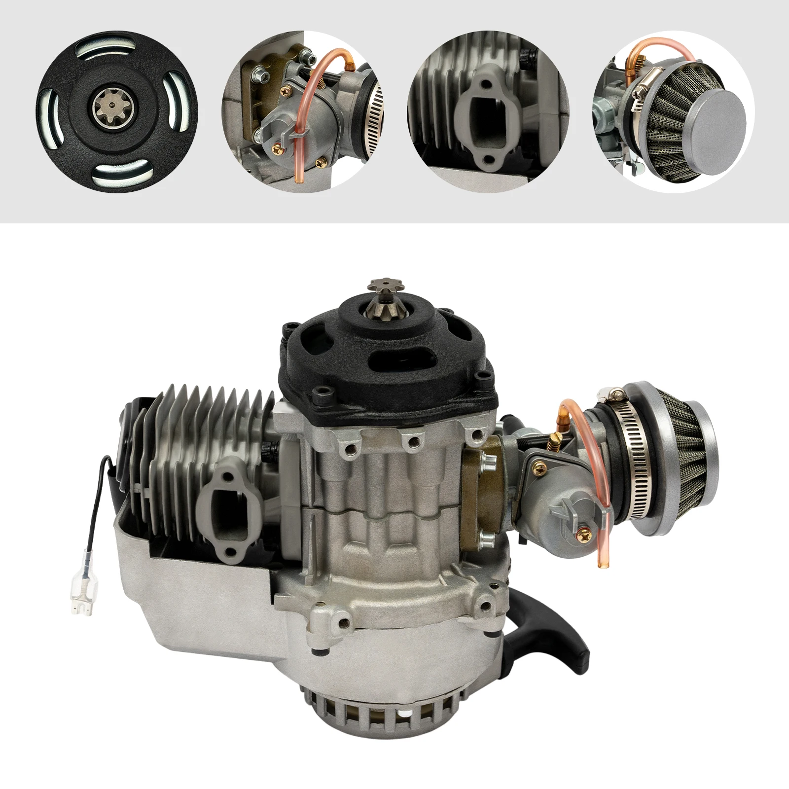 Moteur à essence 2 temps 49cc Mini moteur de moto 12500 tr/min générateur d'essence 3hp Dynamo monocylindre 1.9kw allumage électronique