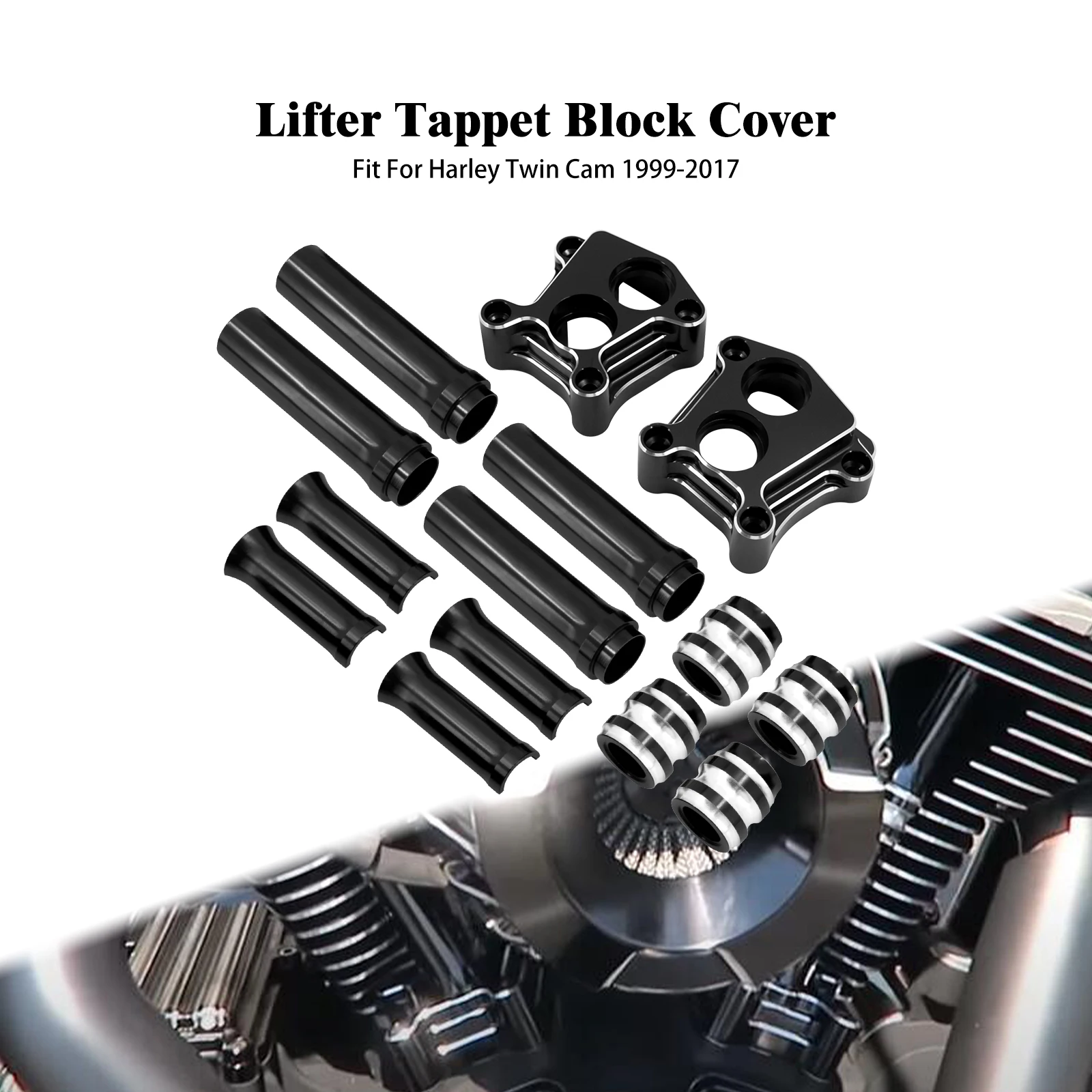 

Motorcycle Pushrod Lifter Block Covers Tubes Fit For Harley Twin Cam 1999-2017 Touring Softail Dyna CVO Models
