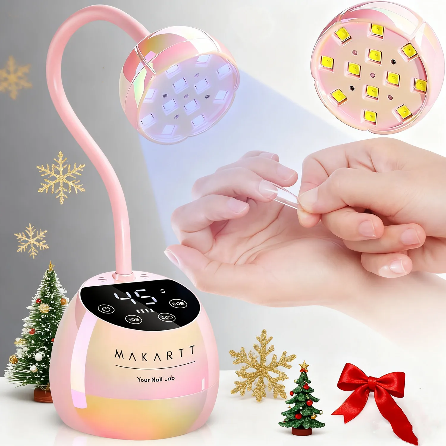 Rechargeable Nail Lamp for Gel Nail Polish - Makartt Nail Dryer USB Gooseneck UV /LED Light for Builder 3D Nail Gel Design