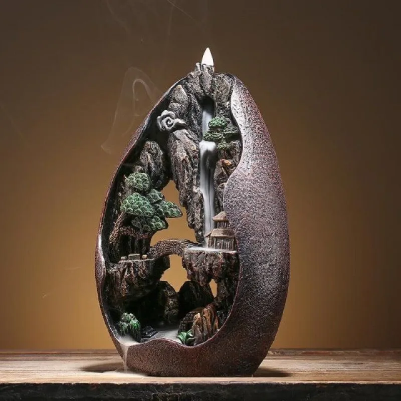 Alpine and Flowing Water Backflow Incense Sandalwood Burner Incense Household Indoor Agarwood Insert Incense Road Zen Ornament