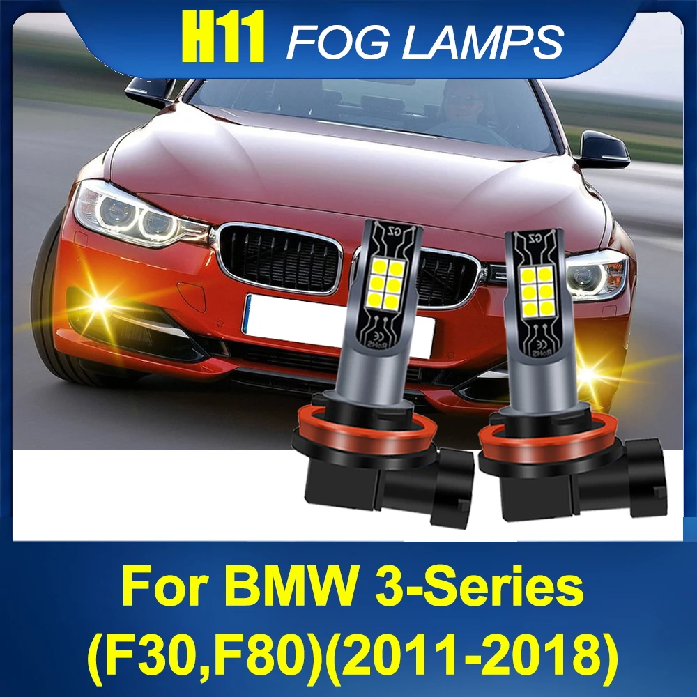 

2pcs LED Front Fog Light Blub H11 3000K Yellow Lamp Canbus No Error For BMW 3-Series (F30,F80)2011-2018