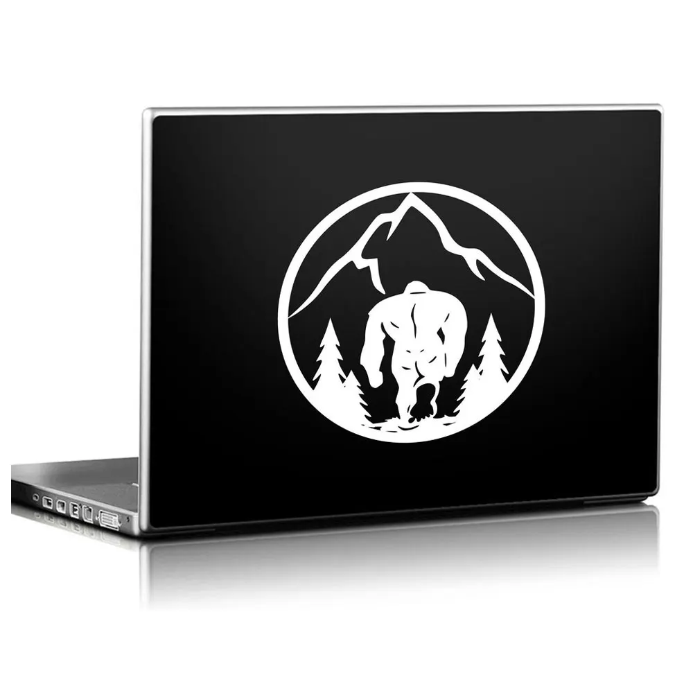 Bigfoot Car Stickers Shape Round Snowman Mountain Forest Decals Decoration Notebook Window Sun Protection And Vinyl Decals