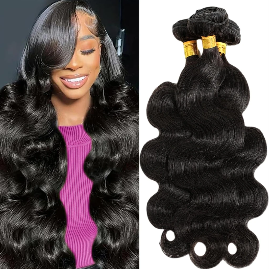 

Пучок человеческих волос с объемной волной, бразильский девственный 1, 3, пучки натурального черного плетения, наращивание человеческих волос, пучок настоящих человеческих волос